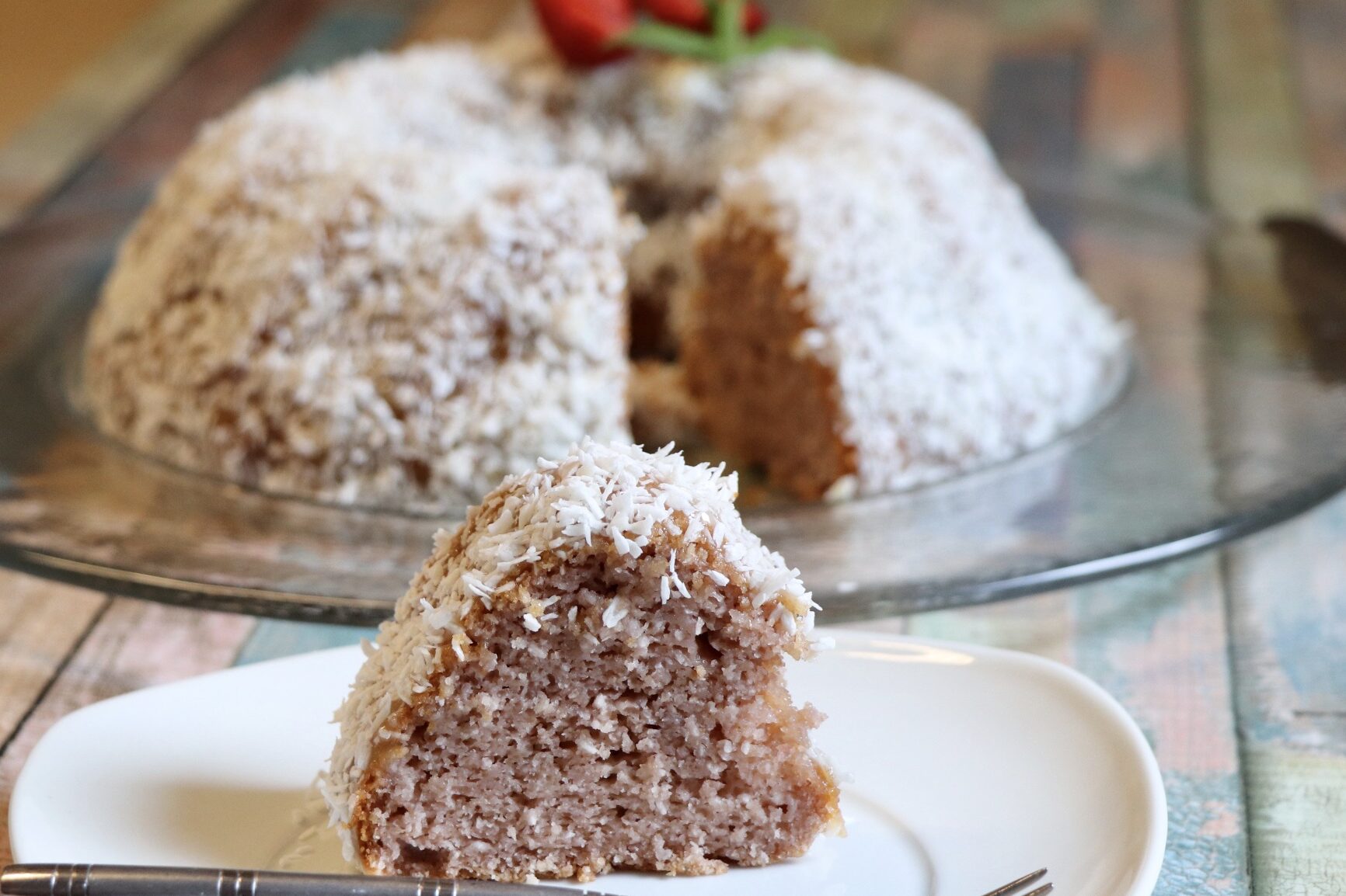 ciambella fragole e cocco